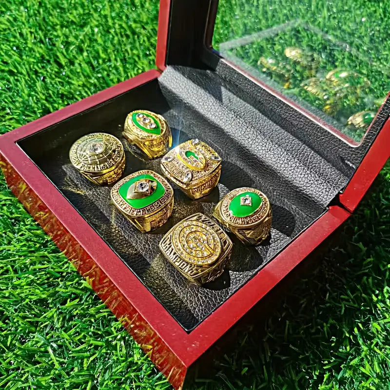 6pcs Green Bay Championship Ring Collection Set