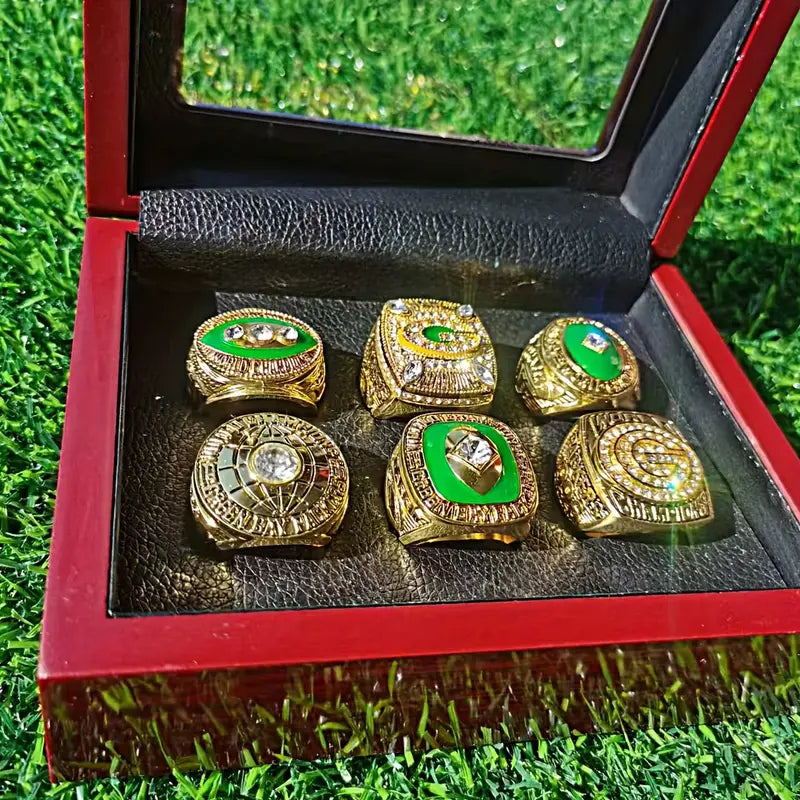 6pcs Green Bay Championship Ring Collection Set