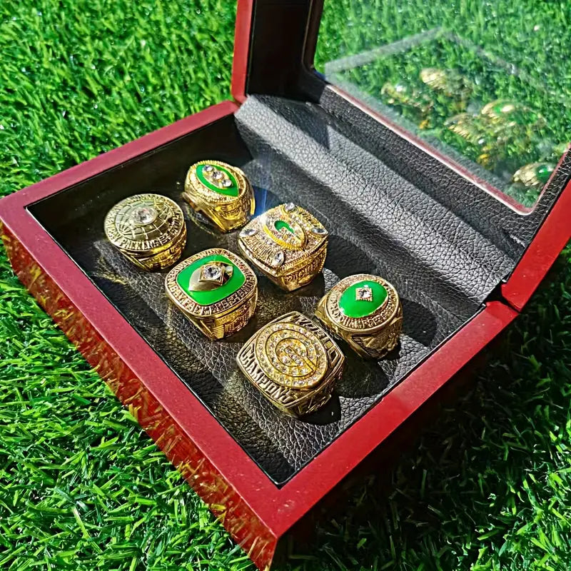 6pcs Green Bay Championship Ring Collection Set