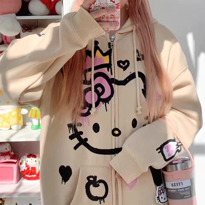 Hello K. Beige Hoodie,