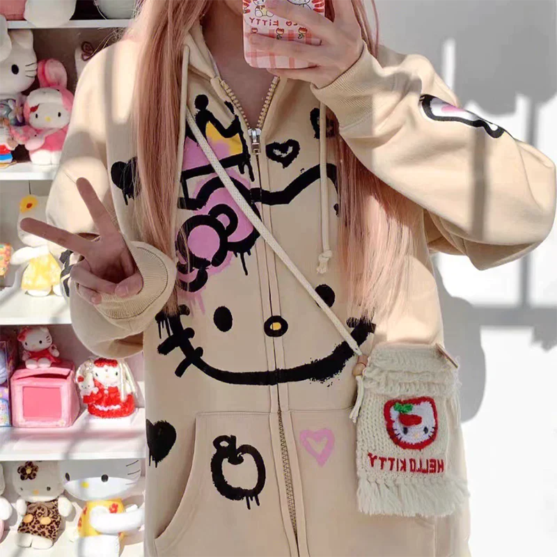 Hello K. Beige Hoodie,