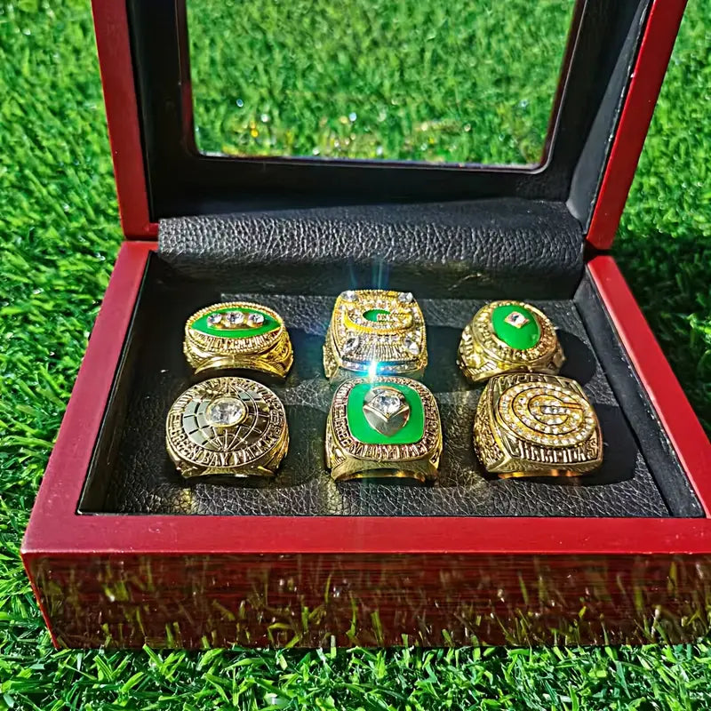 6pcs Green Bay Championship Ring Collection Set